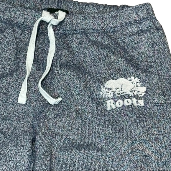 Roots Athleisure Marled Blue Logo Sweatpant Joggers Size Small - EUC - Picture 4 of 7